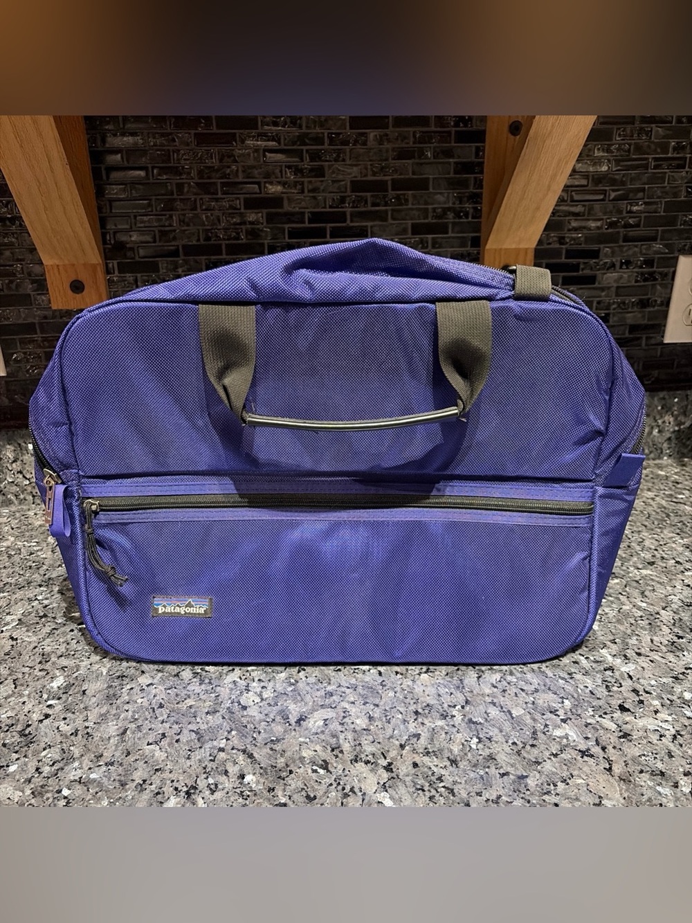 Vintage Y2k Patagonia Messenger Shoulder Bag Trip Work Purple Blue Made In USA